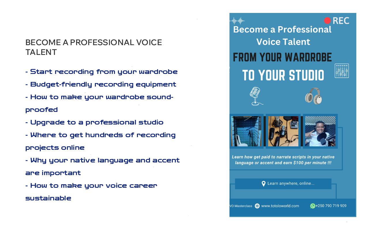 Master Class Voice Lessons My Voice-over Masterclass